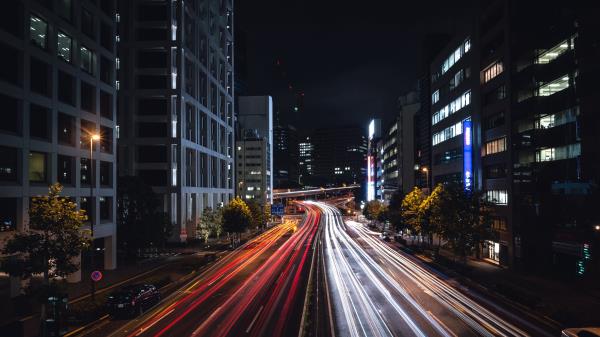 Akasaka Minato Japan Night City wallpaper