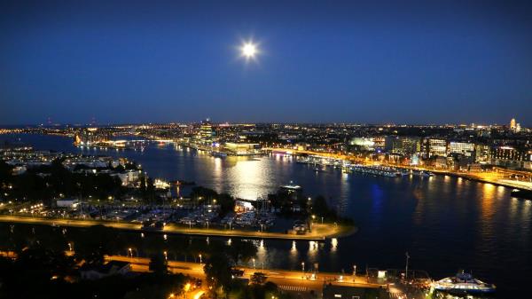 Amsterdam Night City Netherlands wallpaper