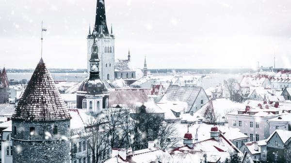 Architecture Snowfall Winter Wallpaper