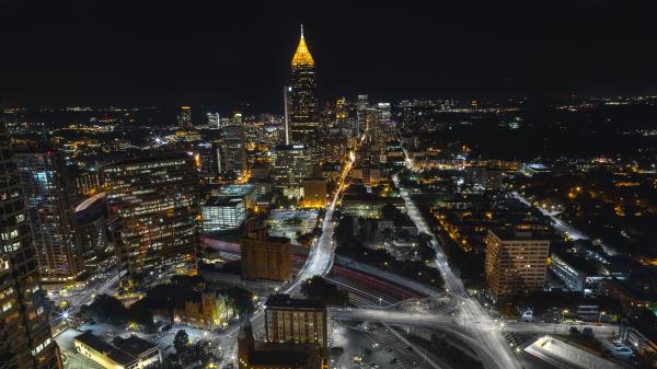 Atlanta Usa Night Buildings wallpaper