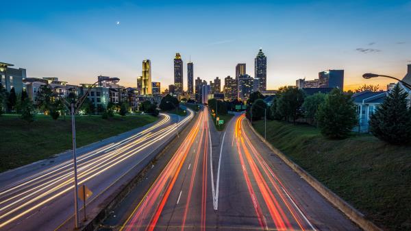 Atlanta Usa Road Skyscrapers wallpaper
