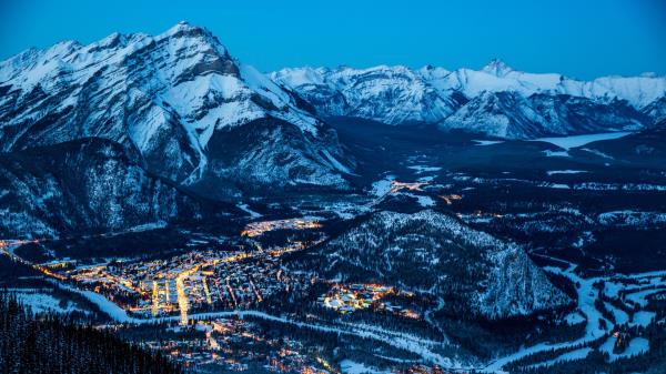 Banff Canada Night Mountains wallpaper