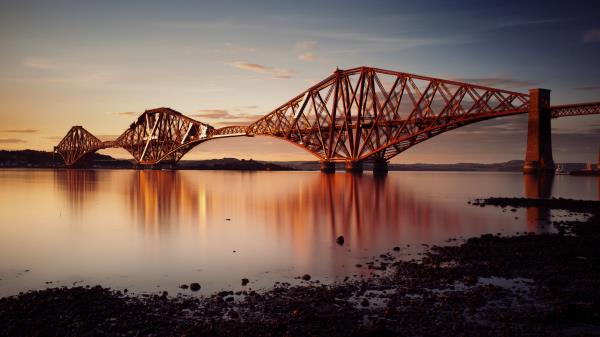 Bay Railway Bridge Sunset wallpaper