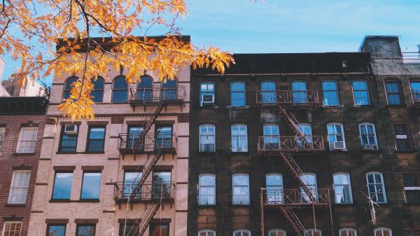Building Windows Stairs Facade Autumn wallpaper