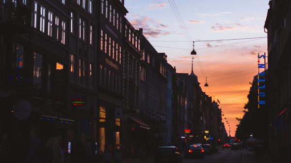 Buildings Evening City Wallpaper