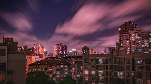 Buildings Sky Night wallpaper