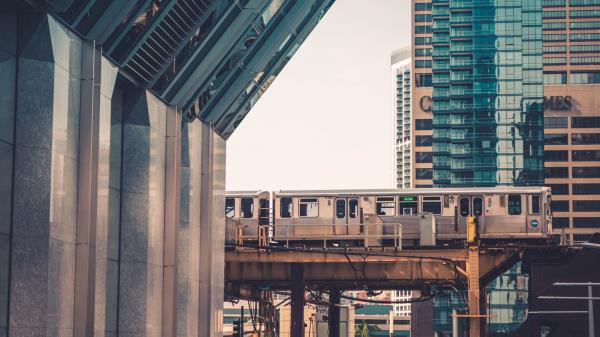 Chicago Usa Train City Buildings wallpaper