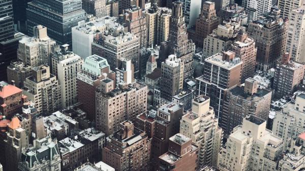 City Aerial View Buildings Img wallpaper