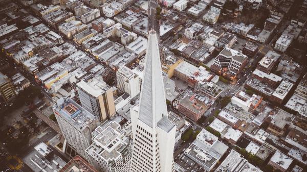City Aerial View Tower Wallpaper