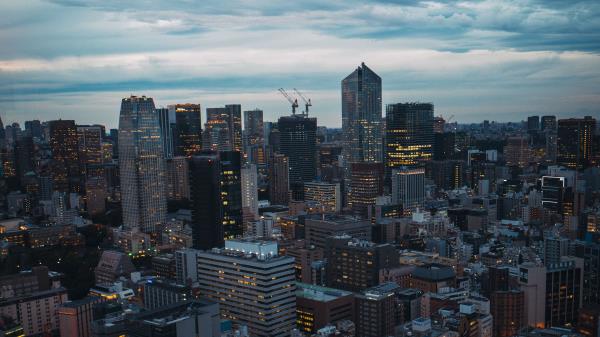 City Buildings Aerial View Im wallpaper