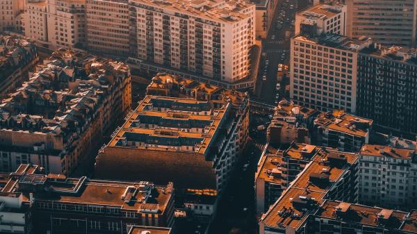 City Buildings Aerial View Img wallpaper