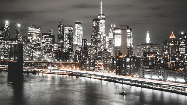 City Buildings Lights Image wallpaper