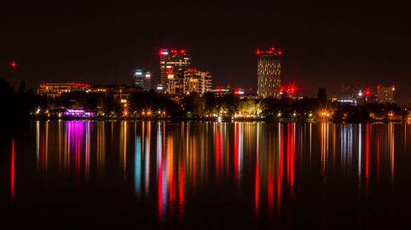 City Buildings Lights Pic wallpaper