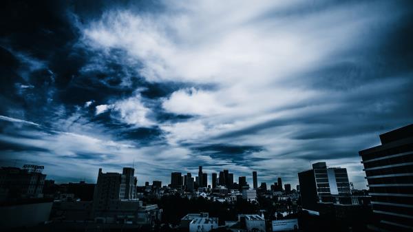City Buildings Night Sky wallpaper