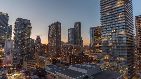 City Evening Lights Image wallpaper