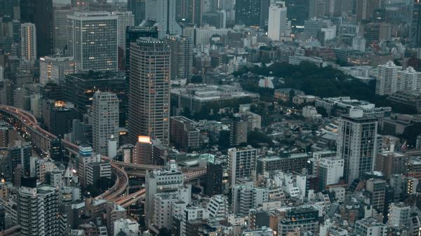 City Evening Road wallpaper