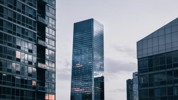 City Evening Skyscrapers Wallpaper