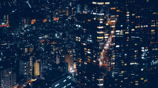 City Lights Night Buildings wallpaper