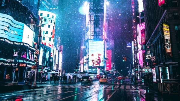 City Lights Night City Buildings Wallpaper