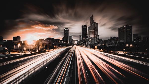 City Night Road Wallpaper