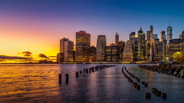 City River Evening wallpaper