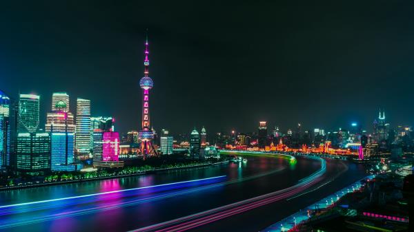 City River Night Wallpaper
