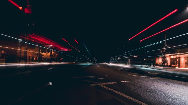City Road Lighting Wallpaper