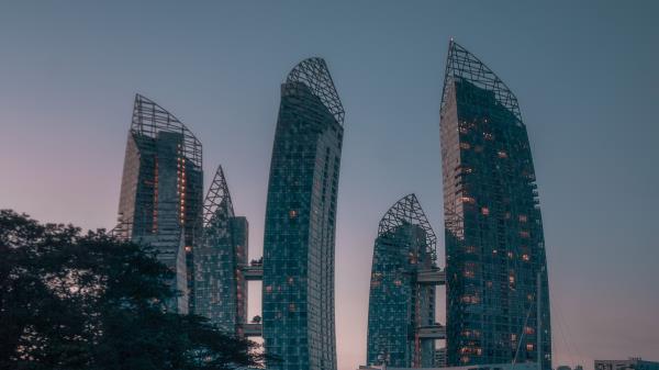 City Skyscrapers Pier wallpaper