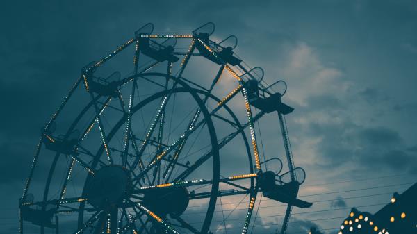 Ferris Wheel Night Backlight Image wallpaper