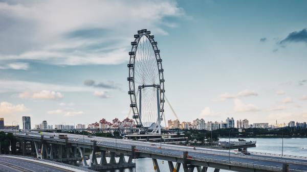 Ferris Wheel Road City wallpaper