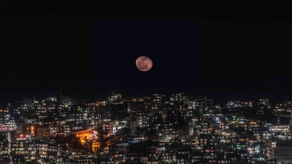 Full Moon Night City Moon wallpaper