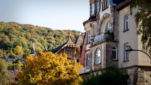 Heidelberg Germany Building Architecture Autumn Forest Wallpaper