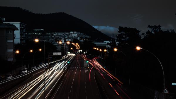 Highway City Night wallpaper