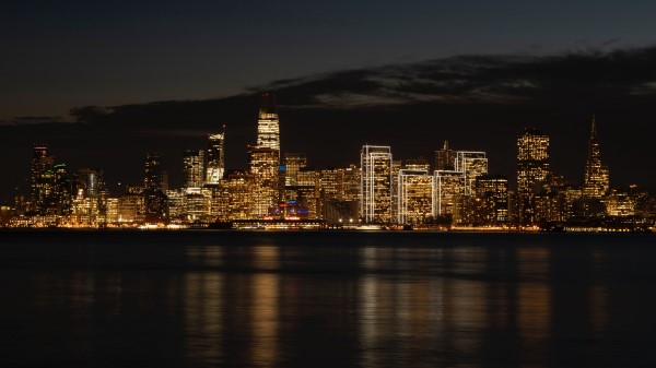 Night City Buildings Coast Image wallpaper