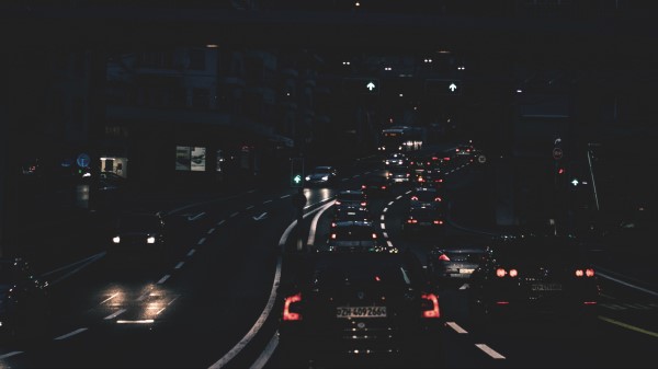 Night City City Lights Cars Traffic Street wallpaper