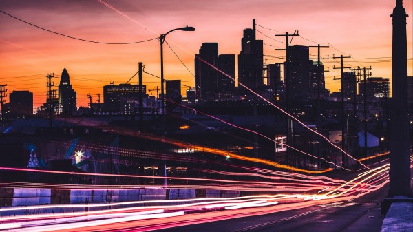 Night City Light Traffic wallpaper