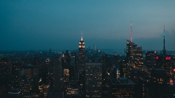 Night City Tower Lights wallpaper