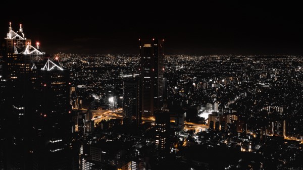 Night City View From Above City Lights Wallpaper