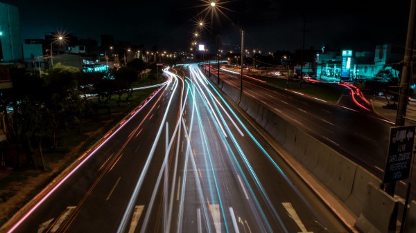 Road Lights Long Exposure wallpaper