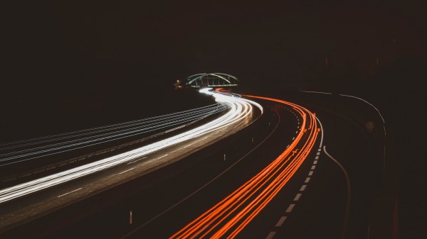 Road Turn Light Night wallpaper