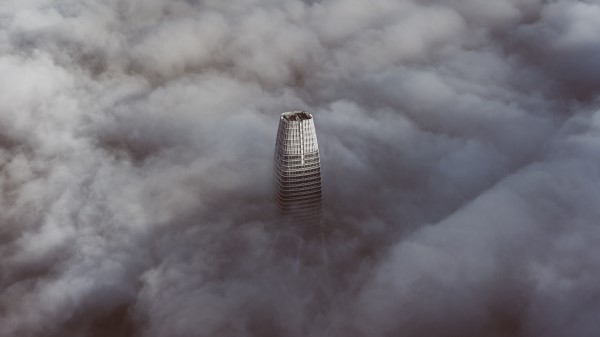 Skyscraper Clouds Aerial View wallpaper