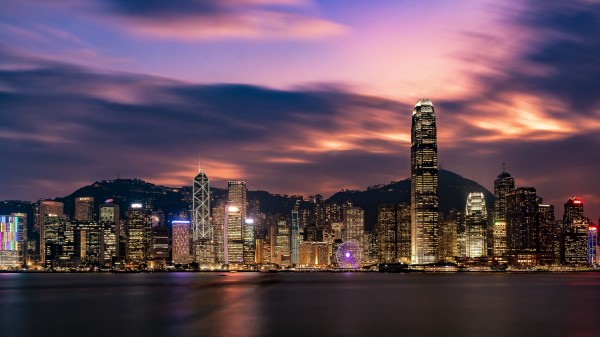 Skyscrapers Buildings Night City wallpaper