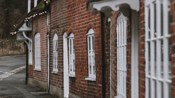 Street Buildings Garlands wallpaper