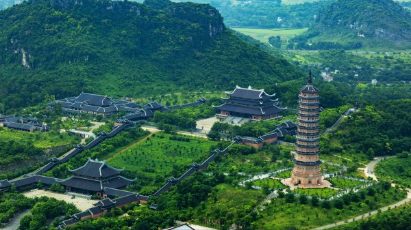 Trang An Bai Dinh Landscape Top View wallpaper