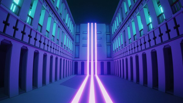 Building Lines Neon Wallpaper