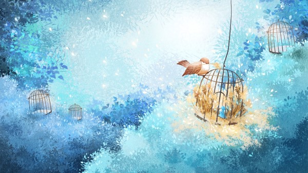 Cage Bird Branches wallpaper