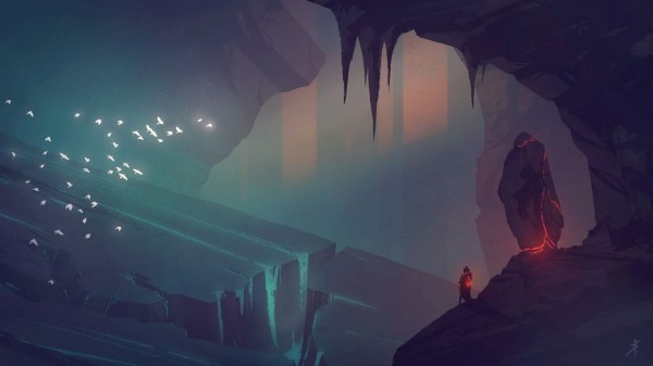 Cave Rocks Silhouette wallpaper