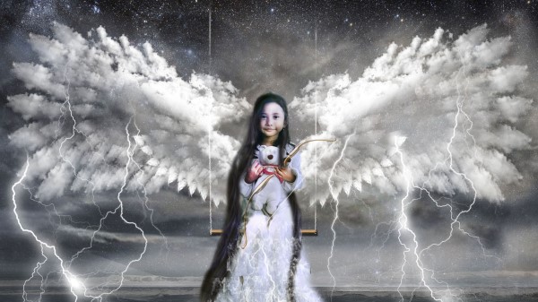 Child Angel Surrealism Wallpaper