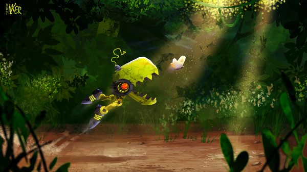 Dinosaur Robot Butterfly Wallpaper