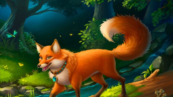 Fox Forest Fairy Tale Wallpaper